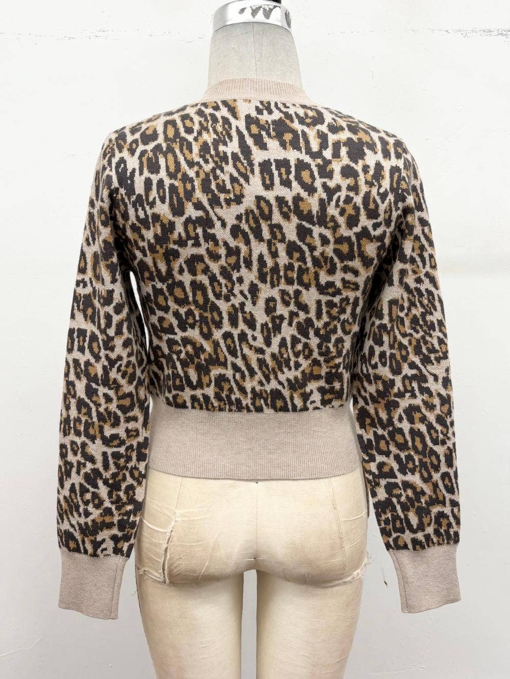 TIMING - Fall Leopard Print Knit Cardigan