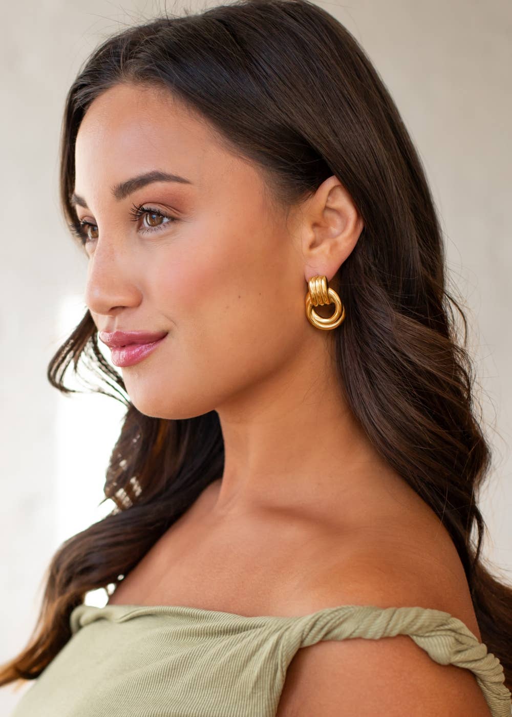 Panache Apparel Co. - Luxe Gold Textured Dangle Earrings