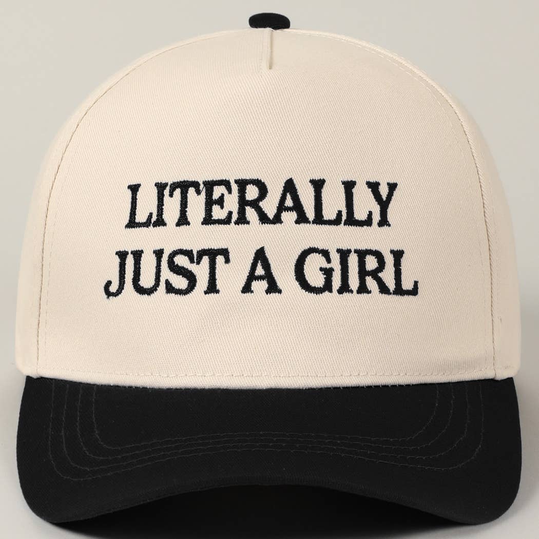 Fashion City - Literally Just A Girl Embroidery Two Tone Trucker Hat