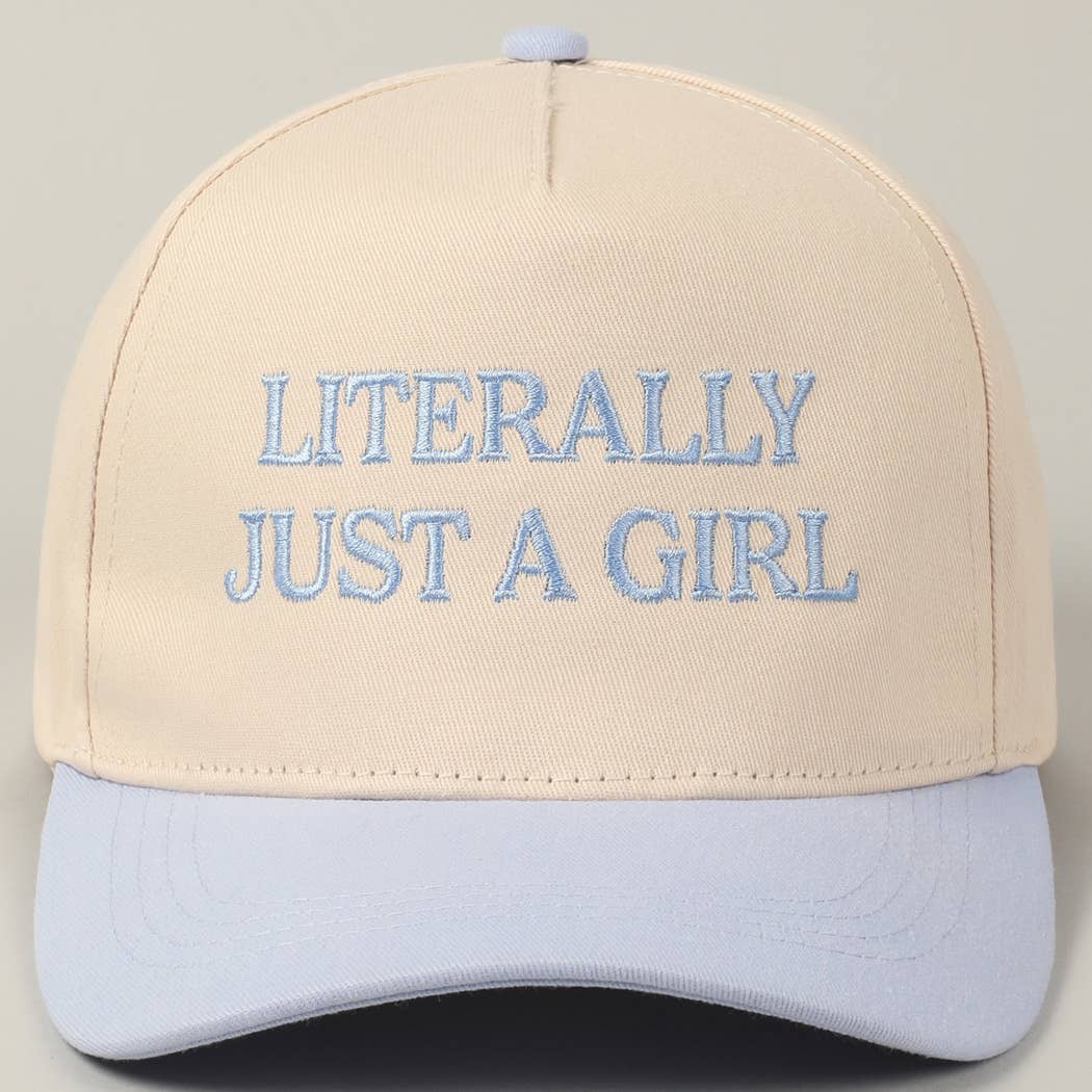 Fashion City - Literally Just A Girl Embroidery Two Tone Trucker Hat