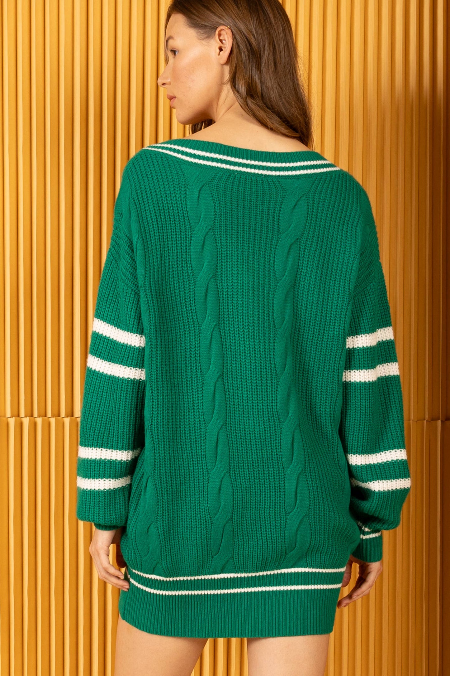 Heyson - LSW1002 Sporty Chic Oversized Knit Sweater Dress