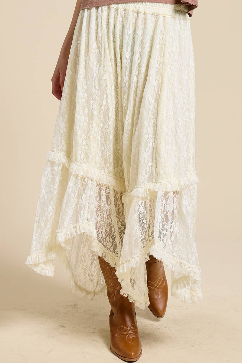 LACE HANKY MAXI SKIRT