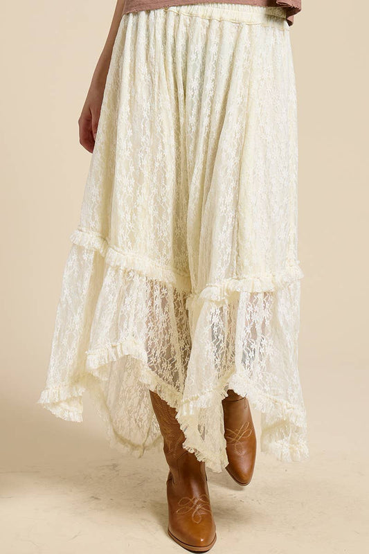 LACE HANKY MAXI SKIRT
