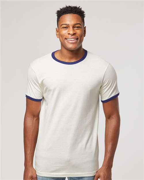 Total Apparel - Tultex Unisex Fine Jersey Ringer Blank T-Shirt | Retro 246