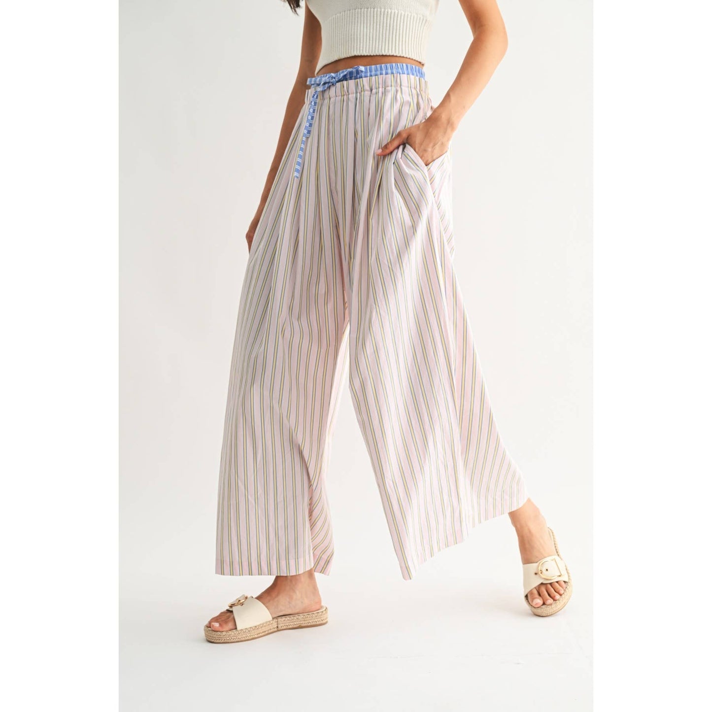 Camellia - STRIPED WIDE-LEG TROUSERS