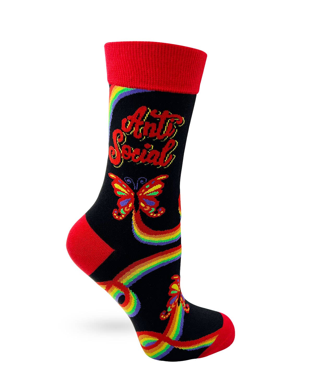 Fabdaz - Anti Social Butterfly Women's Crew Socks