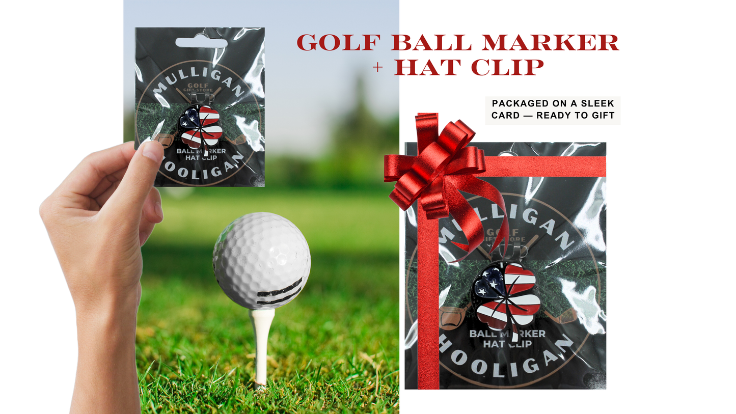 USA Clover Golf Ball Marker + Magnetic Hat Clip