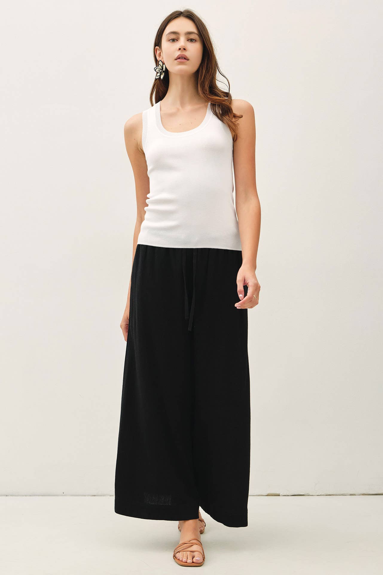 Be Cool - LINEN BLEND CROPPED PALAZZO PANTS
