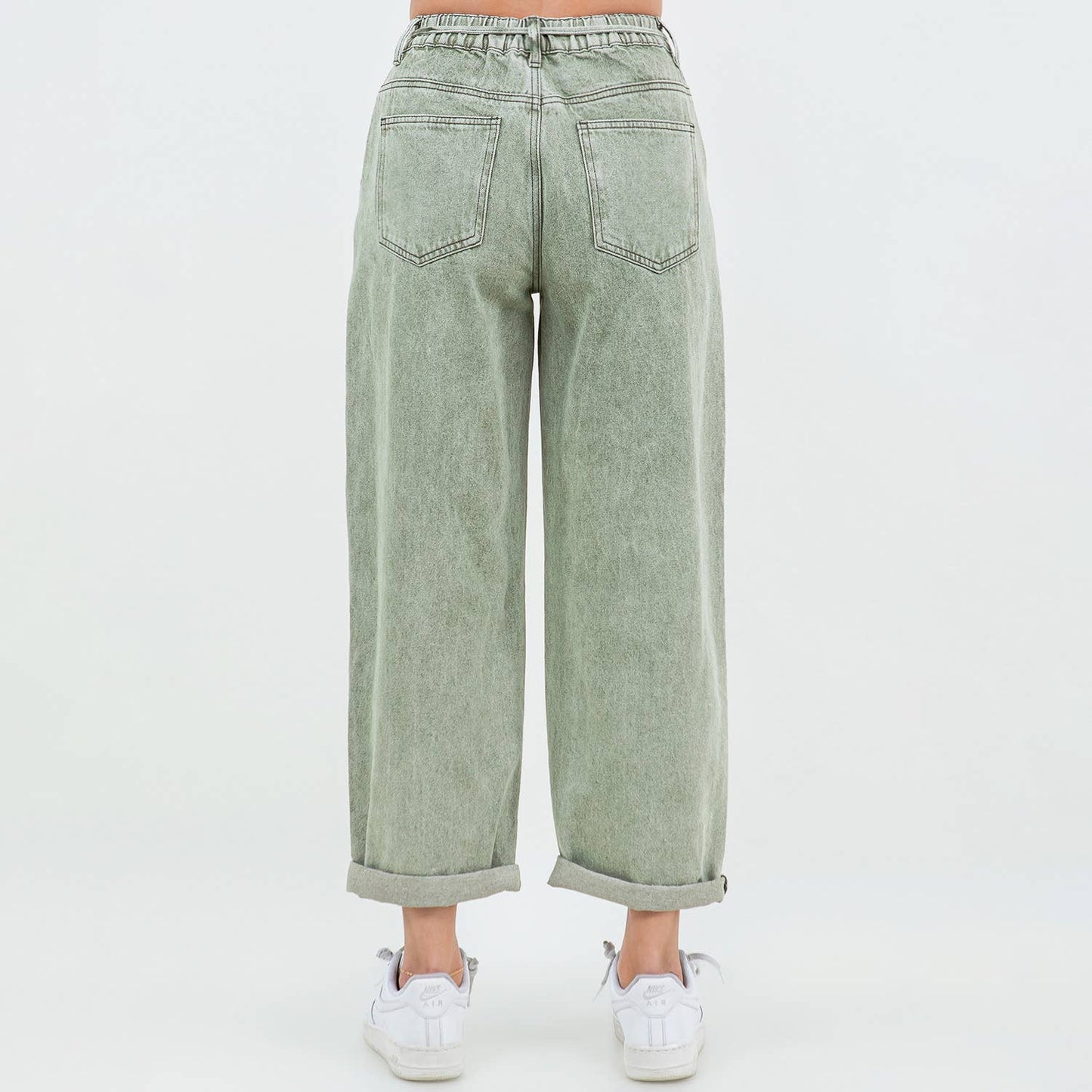 American Bazi - COLOR WASHED BARREL FIT PANTS-RJH21162