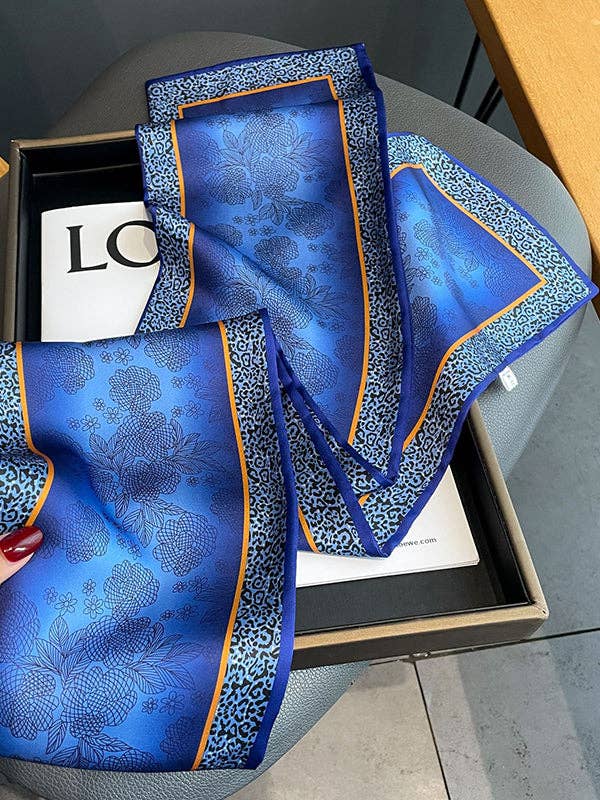 Urban Leopard Printed Silk Imitation Scarf: GREEN / One_size