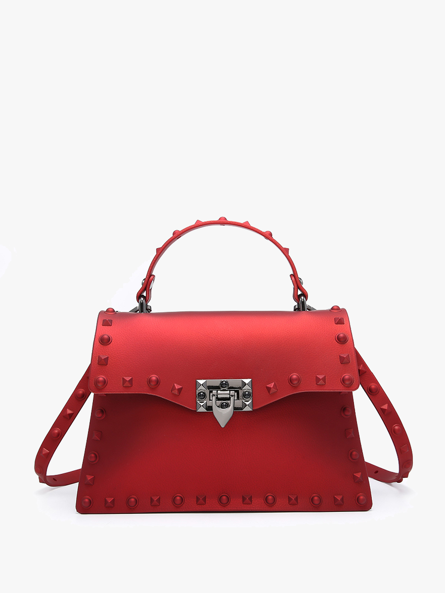 Jen & Co. - PP2044 Roxie Studded Crossbody/Clutch w/ Buckle Closure