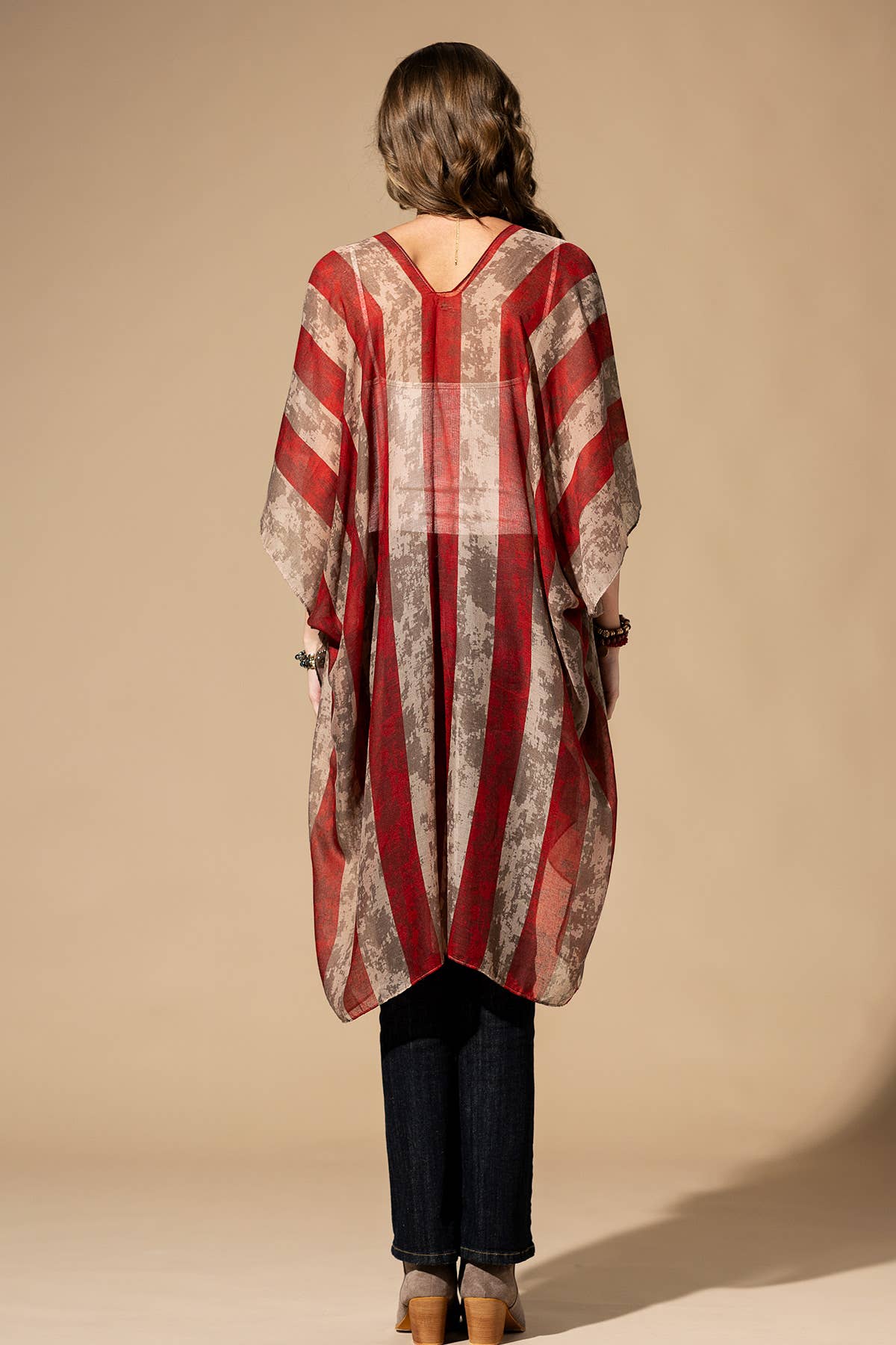 Urbanista - Vintage Inspired USA Print Kimono