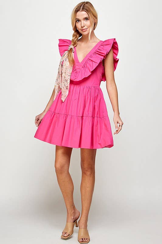 Romantic Ruffle Tiered Dress with Open Back 5187IMD