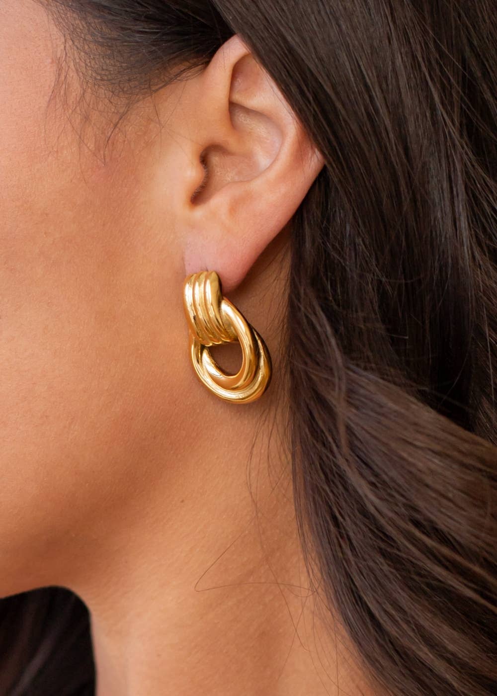 Panache Apparel Co. - Luxe Gold Textured Dangle Earrings