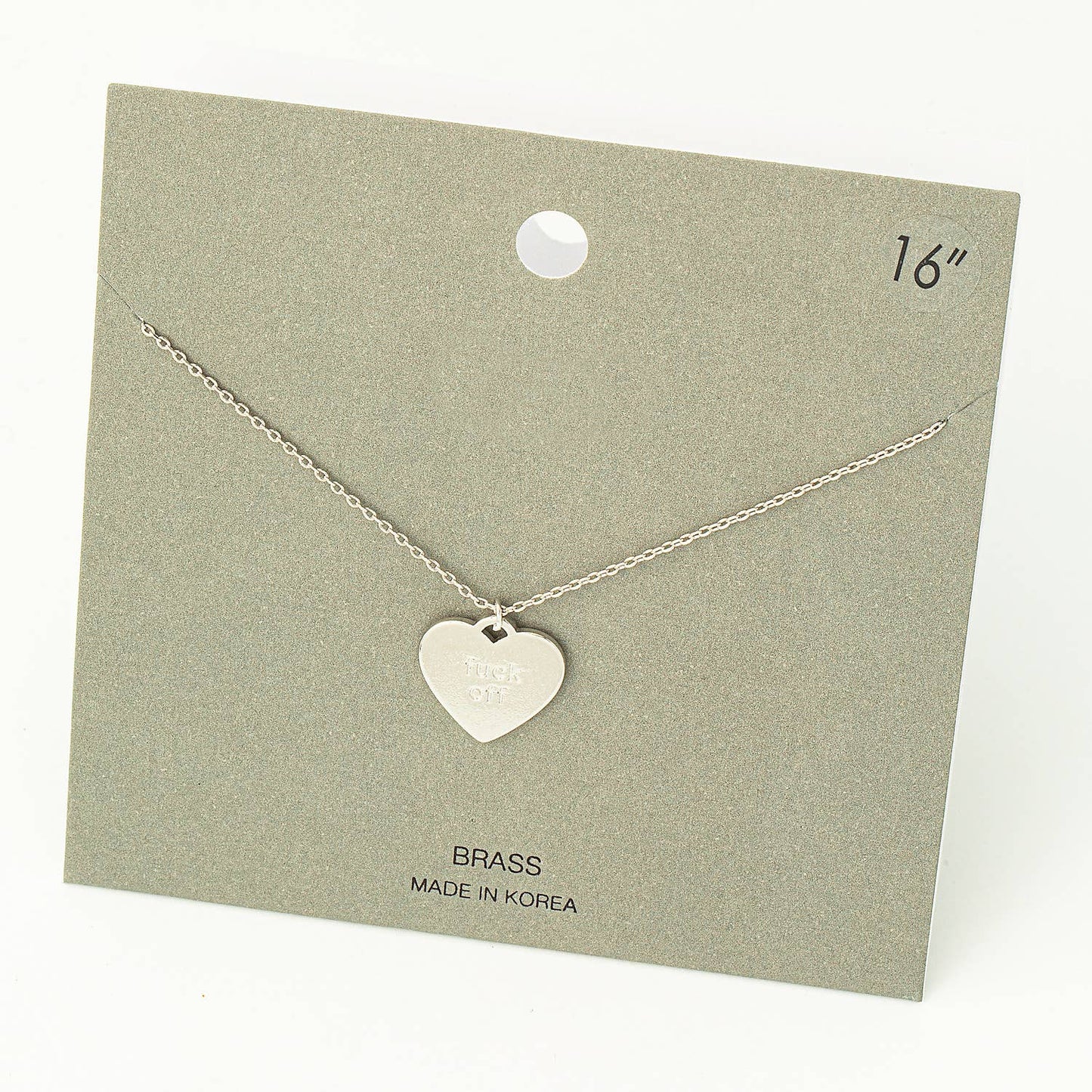 Fame Accessories - Fuck Off Heart Pendant Necklace
