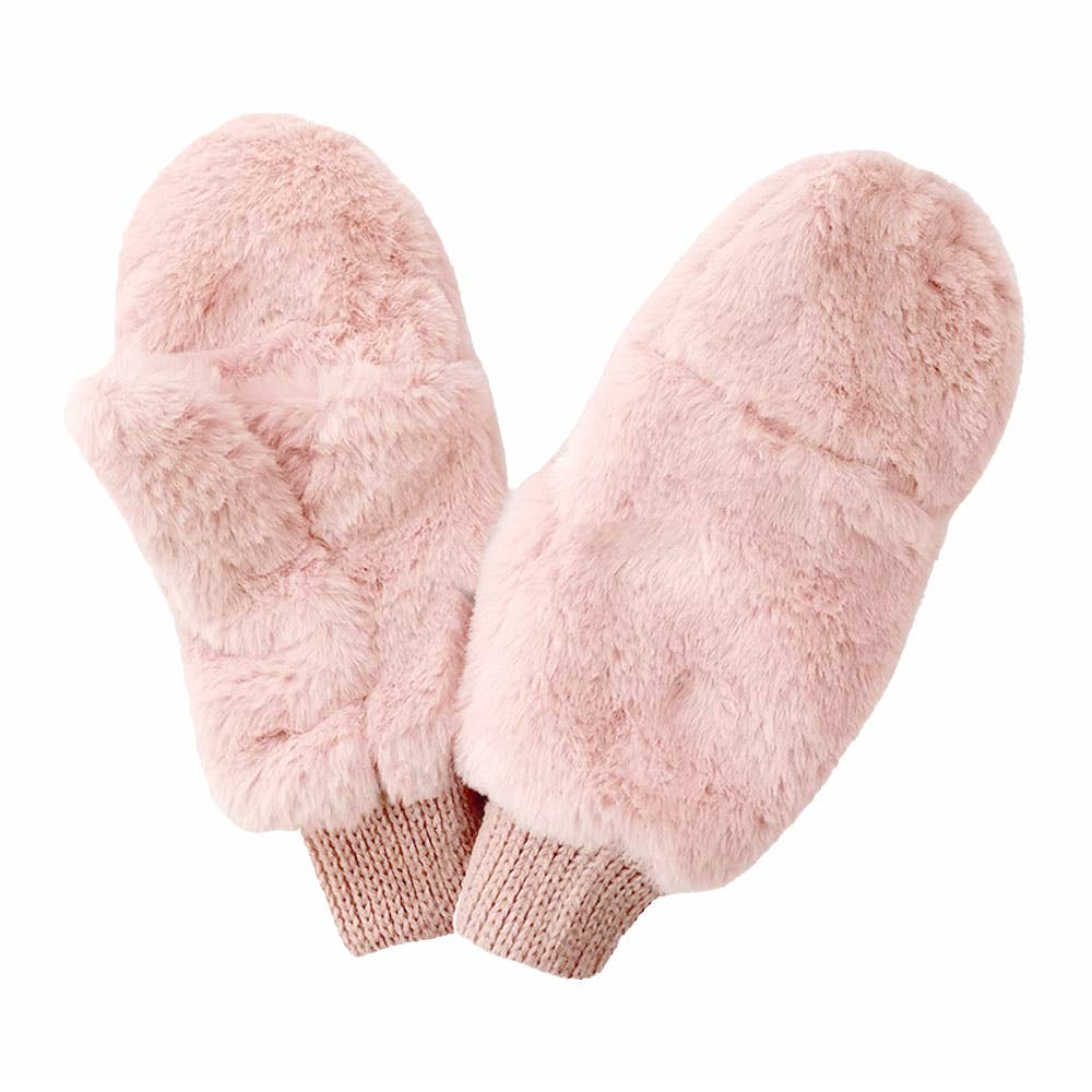 Sensibling Corp. - Solid Faux Fur Mitten Gloves