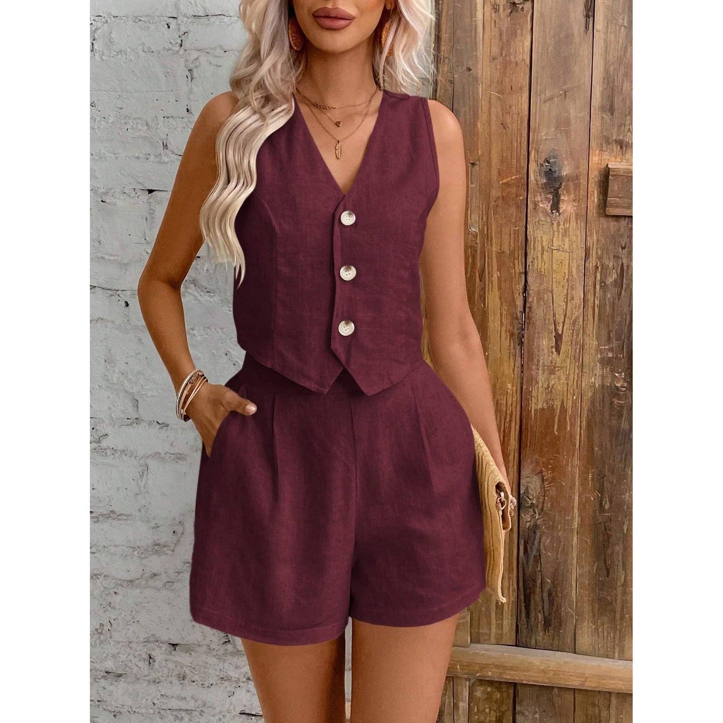 Mapcie - VEST AND SHORTS SET