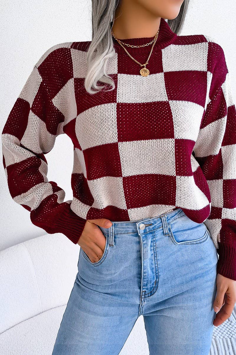 CHECKERED SWEATER