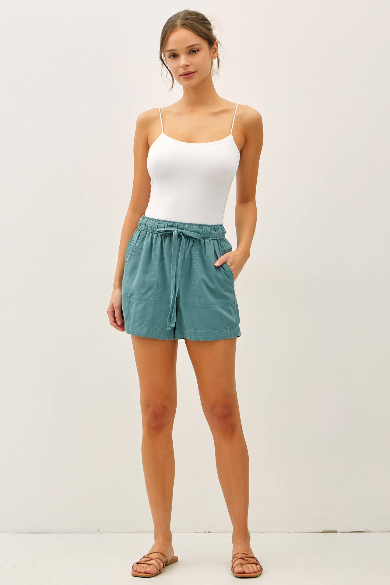 Be Cool - NEW SHADE-HIGH RISE PULL ON TENCEL SHORT