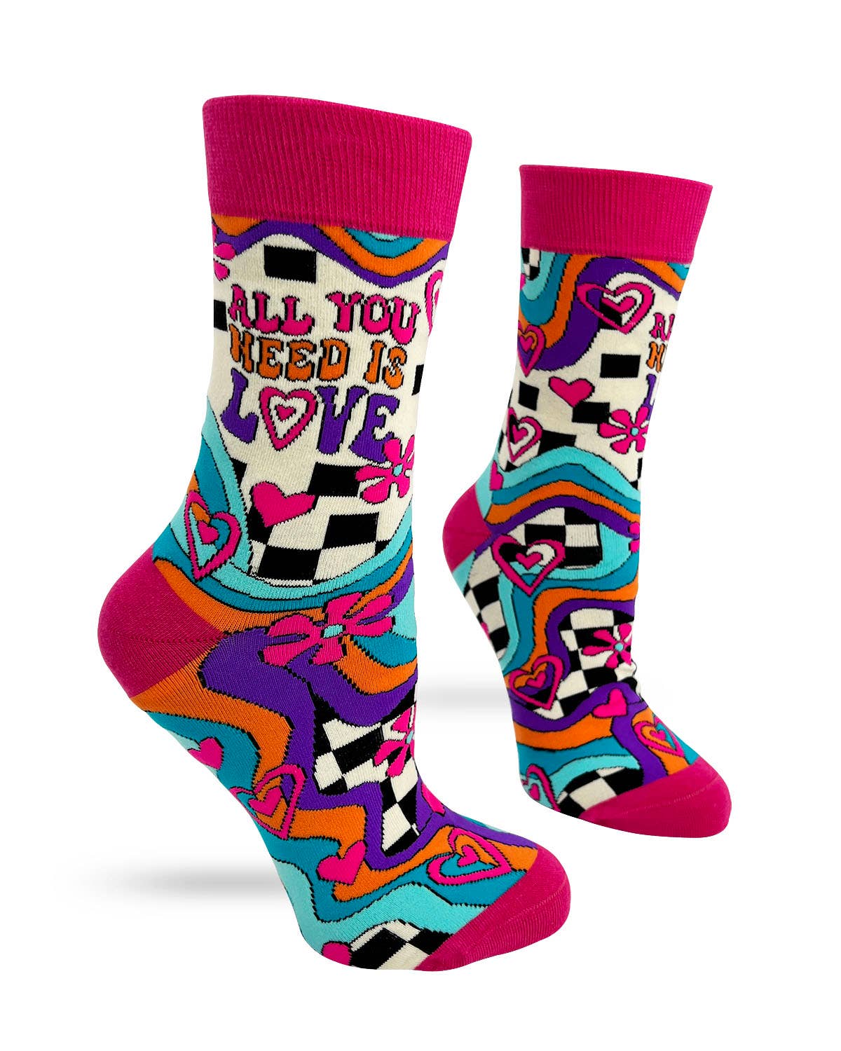 Fabdaz - All You Need Is Love Women's Novelty Crew Socks