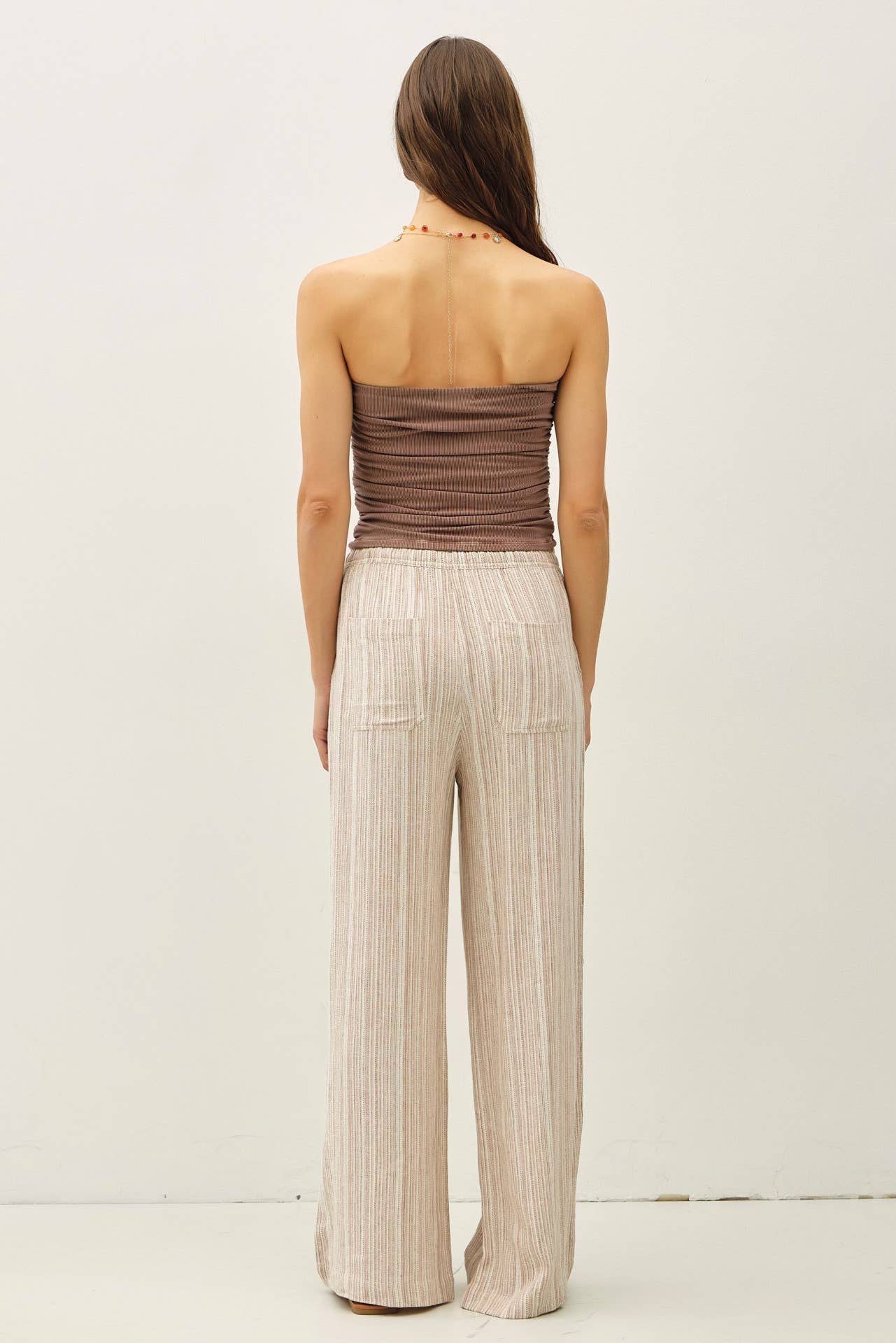 MOCHA JERSEY RUCHED CROP TUBE TOP