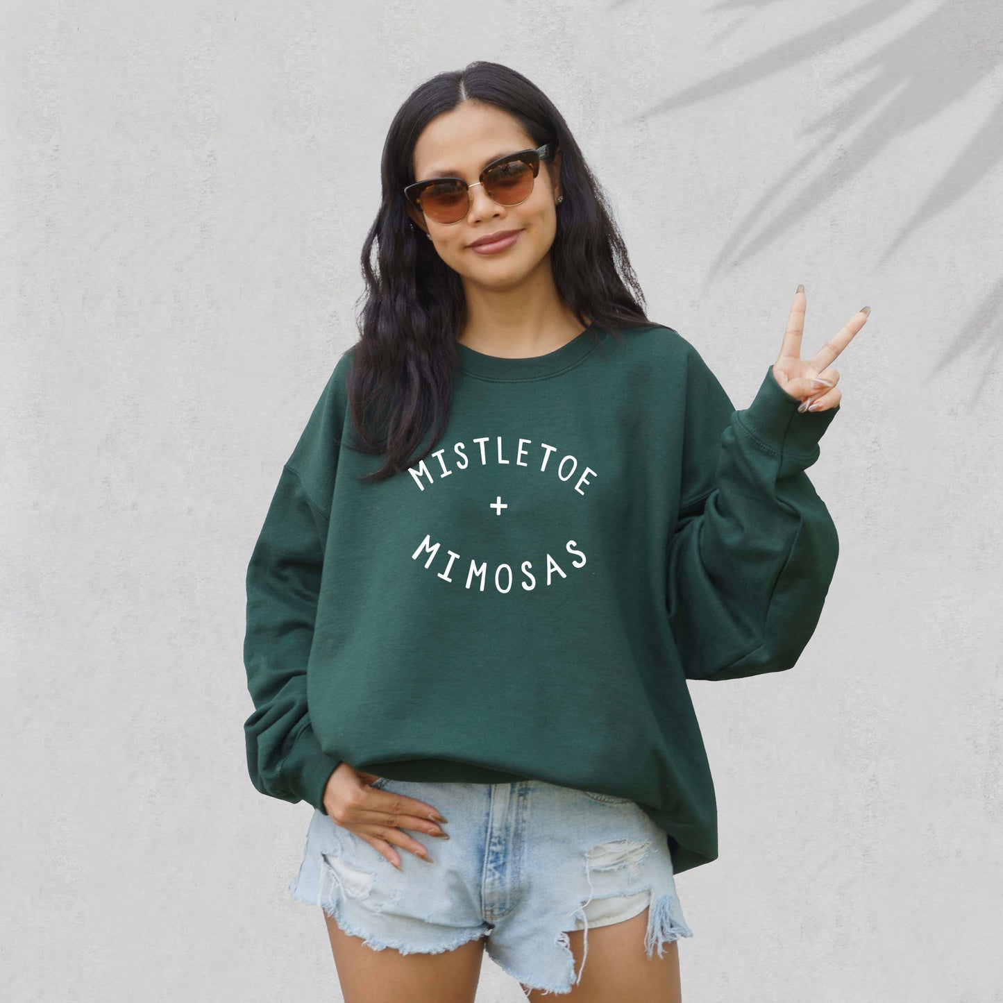 Bash - Mistletoe and Mimosas, Christmas Sweatshirt, Holiday Shirt