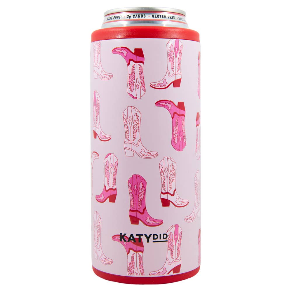Katydid - Light Pink Western Boots Coozie