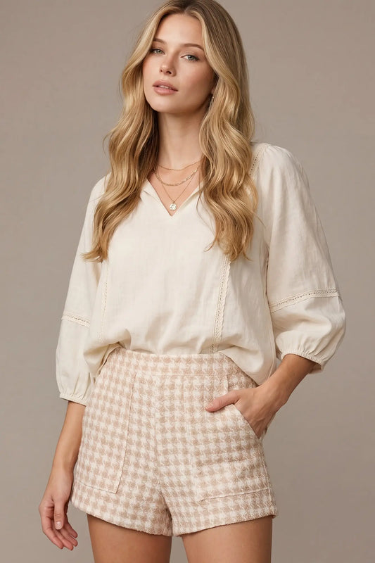 SS7342 HERRINGBONE SHORTS