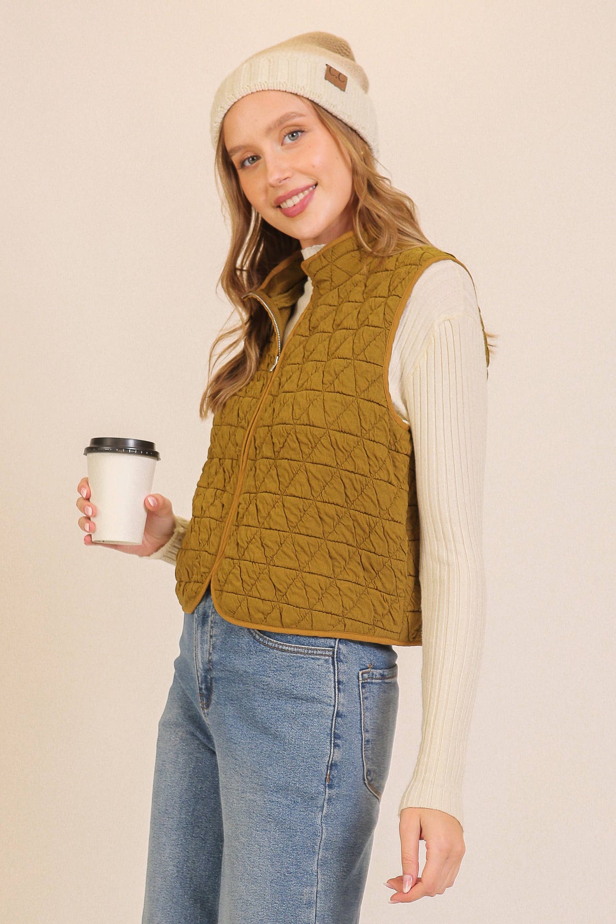 TIMING - Quilted Zip-Up Vest