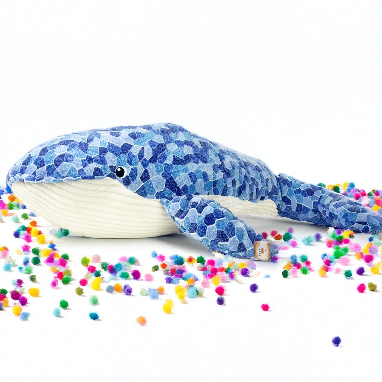 FLUFFERY - Blue Whale Plush Toy (20" / 50 cm, 35" / 90 cm, & 59" / 150 cm)