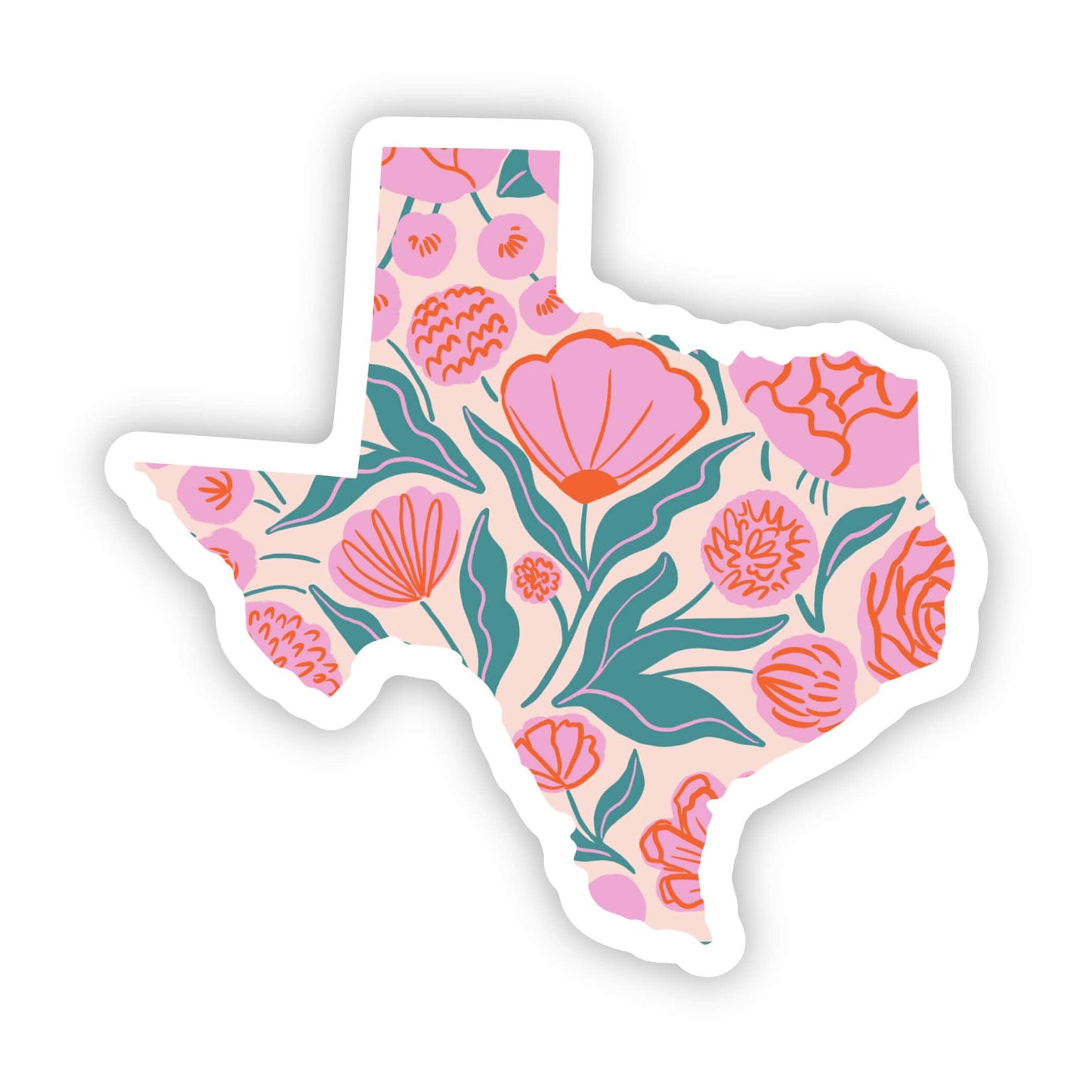 Big Moods - Texas Sticker - Elegant Floral