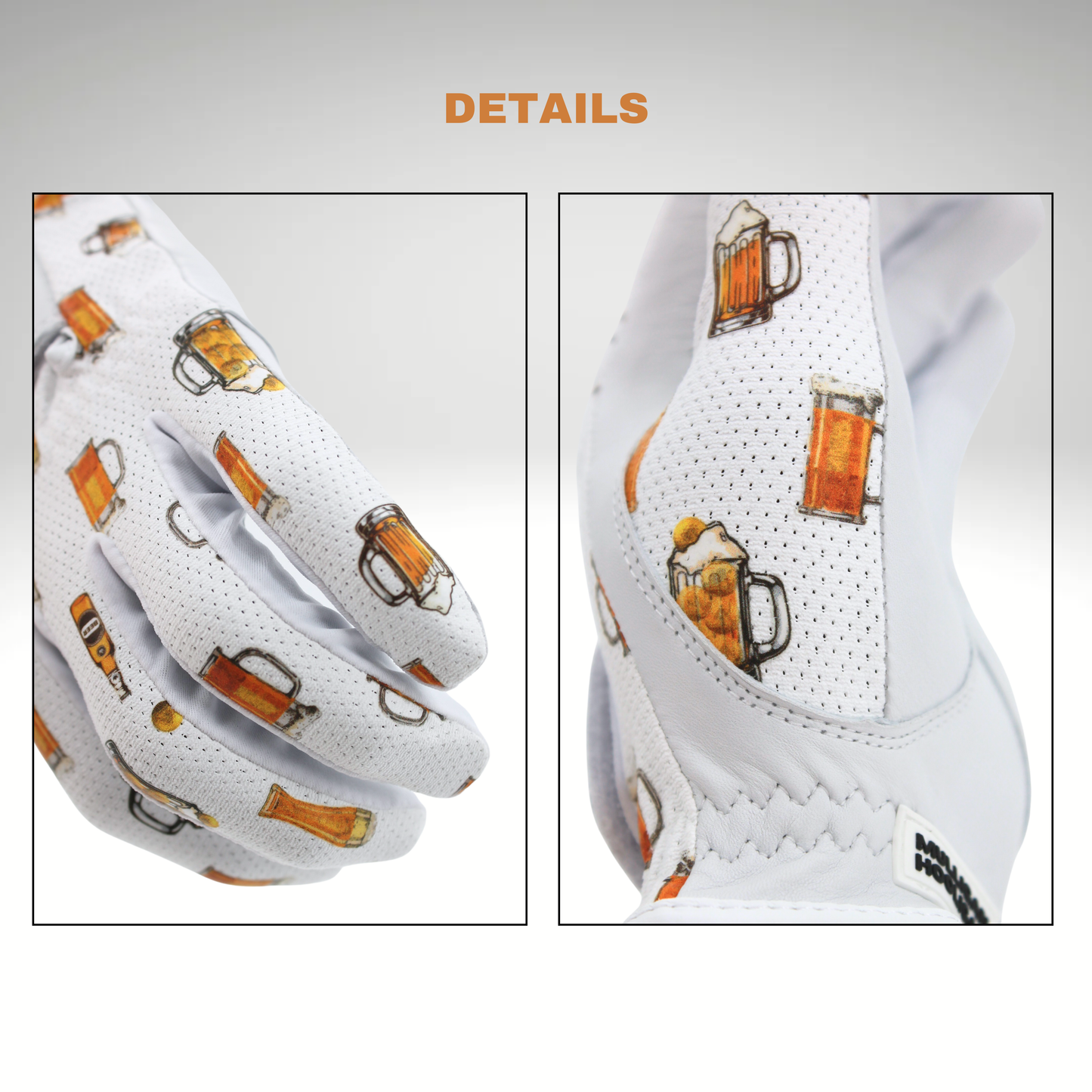 MULLIGAN HOOLIGAN® Men's Golf Glove | Unique Standout Design: Beer Fore / Worn On Left Hand / Men's Medium