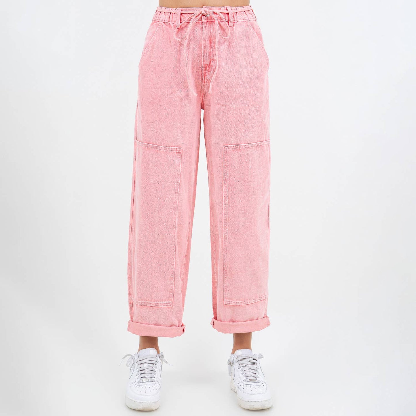 American Bazi - COLOR WASHED BARREL FIT PANTS-RJH21162
