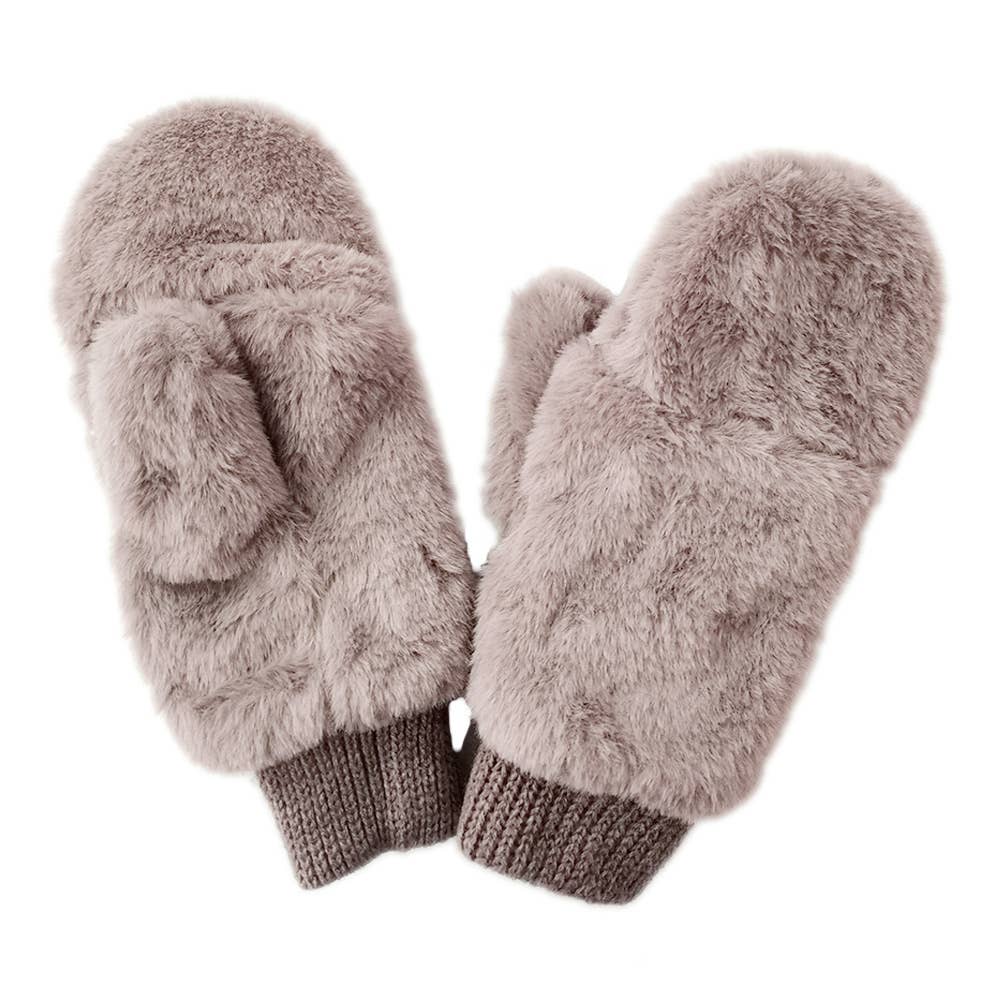 Sensibling Corp. - Solid Faux Fur Mitten Gloves
