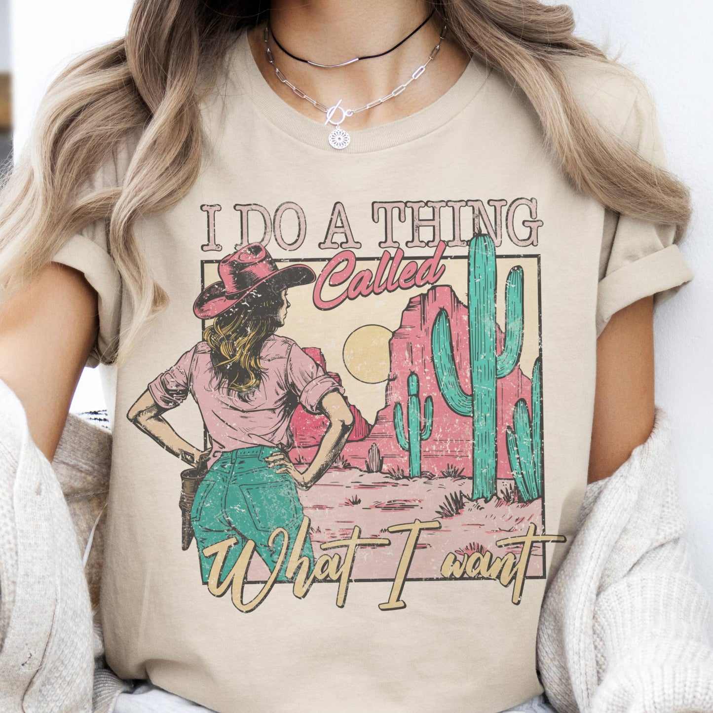 Par.tees by Party On! - Western Sarcastic Do What I Want Cowgirl Market Graphic Tee