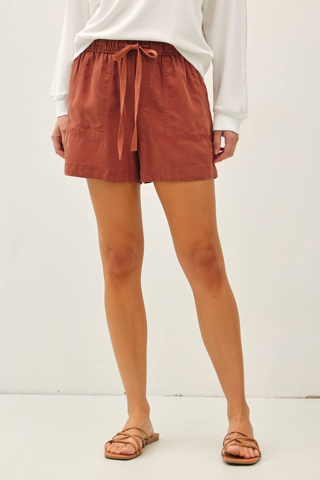 Be Cool - NEW SHADE-HIGH RISE PULL ON TENCEL SHORT
