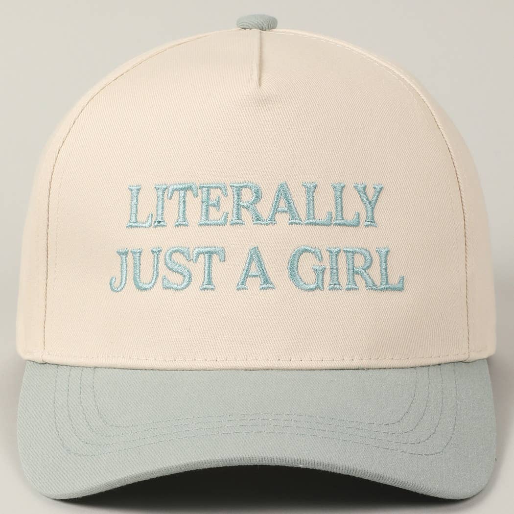 Fashion City - Literally Just A Girl Embroidery Two Tone Trucker Hat