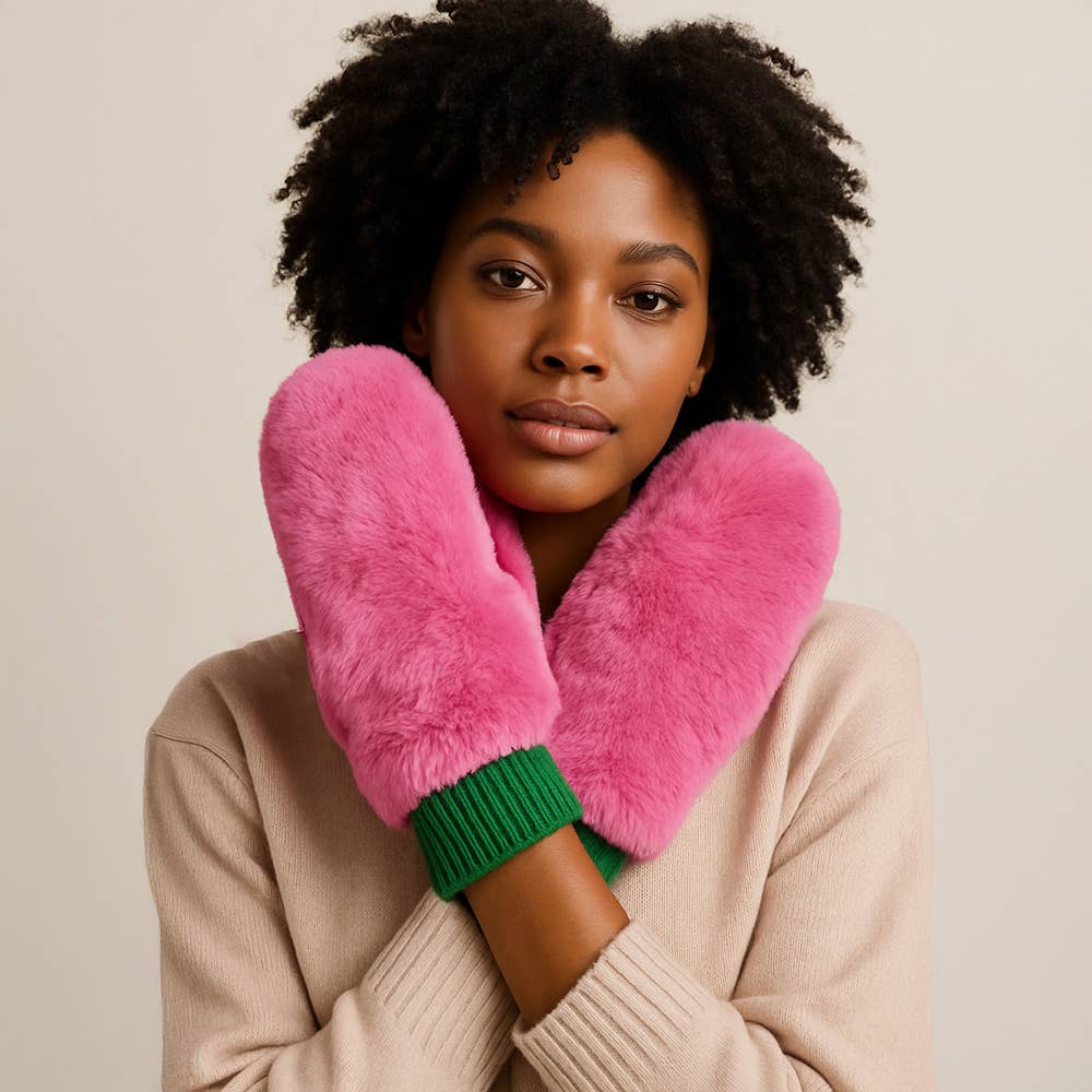 Sensibling Corp. - Solid Faux Fur Mitten Gloves