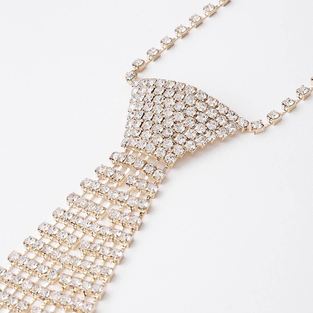 3AM BY H&D ACCESSORIES - Bejeweled Necktie Statement Necklace