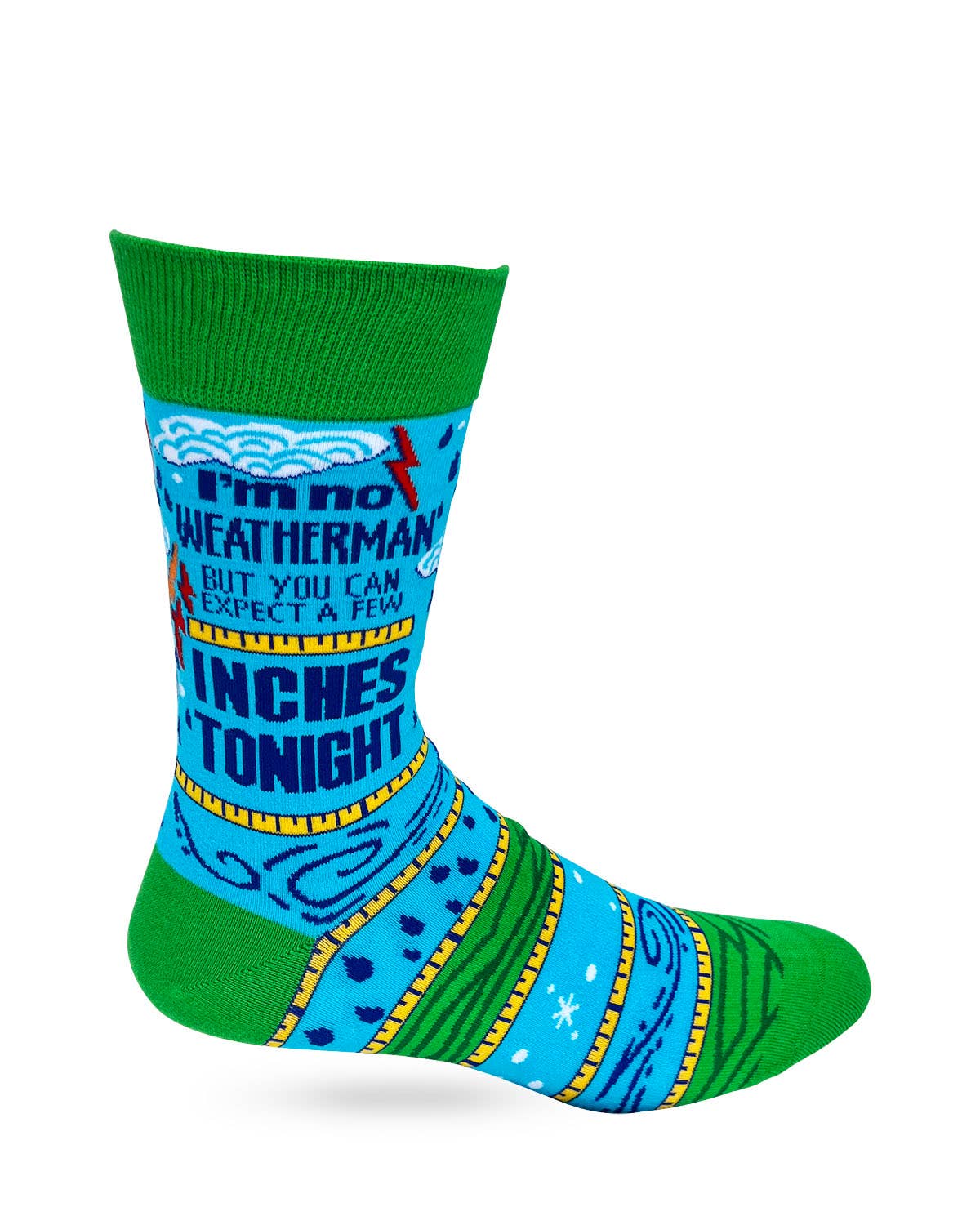 Fabdaz - I'm No Weatherman But You Can Expect A Few Inches Tonight Men's Novelty Crew Socks