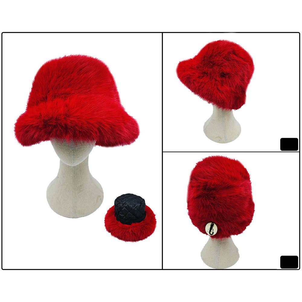 Sensibling Corp. - Fuzzy Faux Fur Bucket Hat
