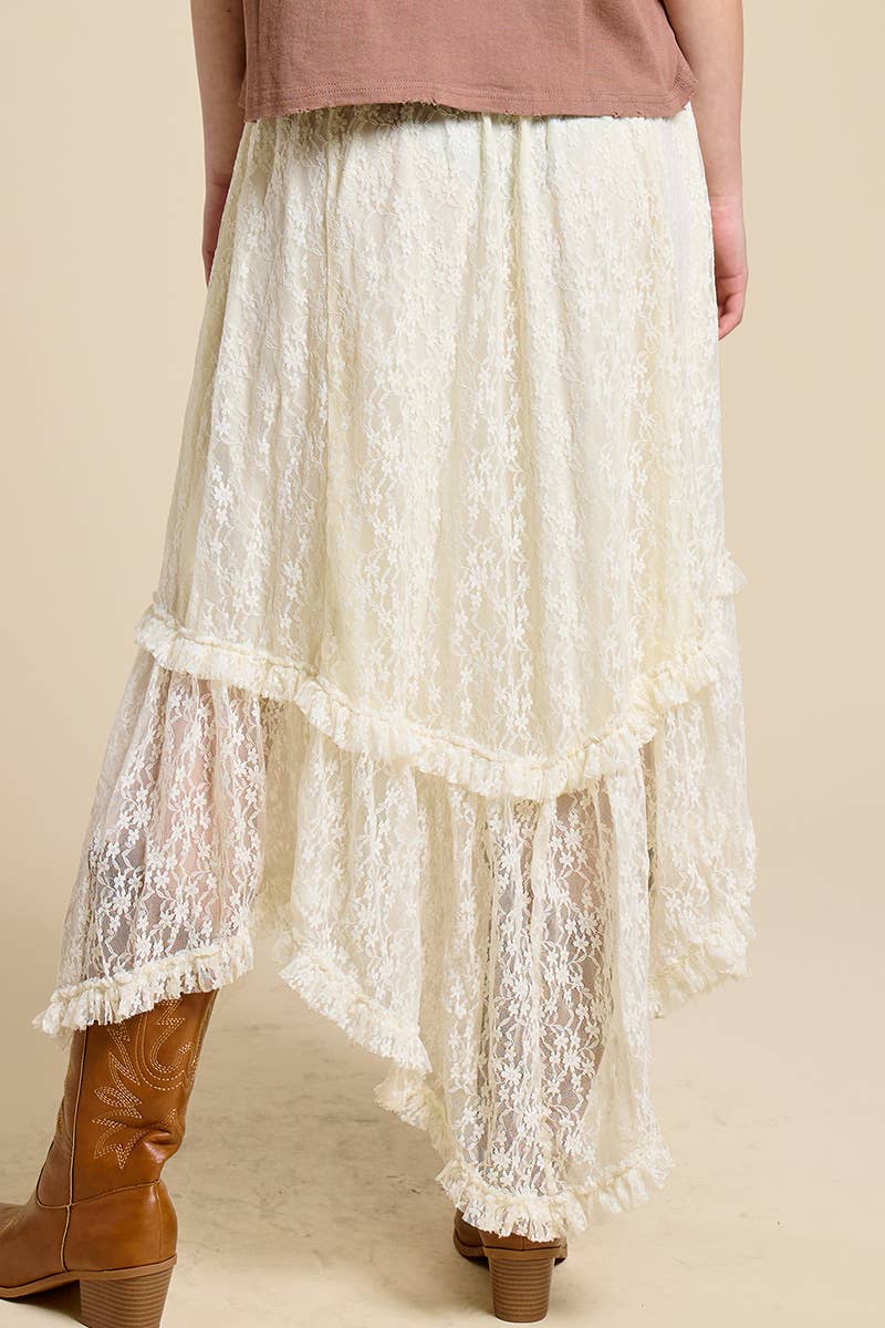 LACE HANKY MAXI SKIRT