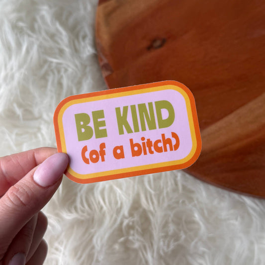 Big Moods - Be Kind (of a bitch) Snarky Pink Sticker