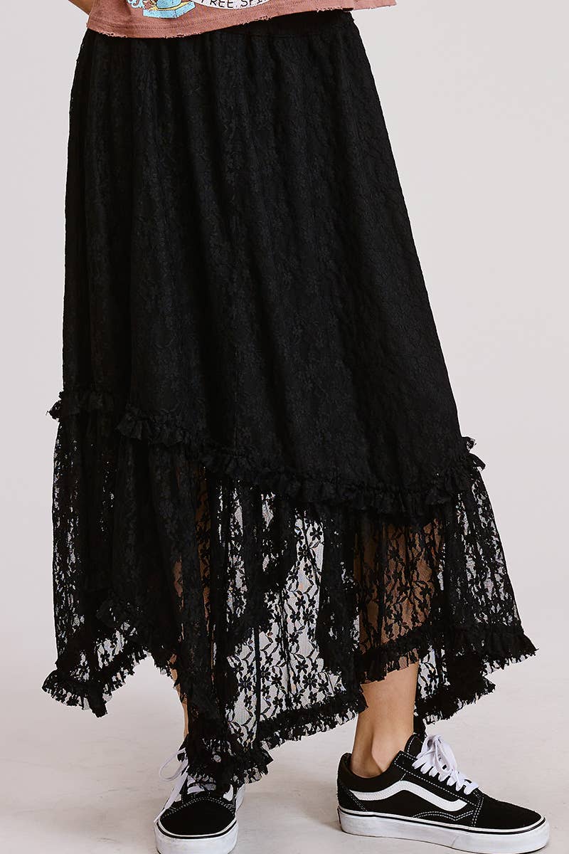 LACE HANKY MAXI SKIRT