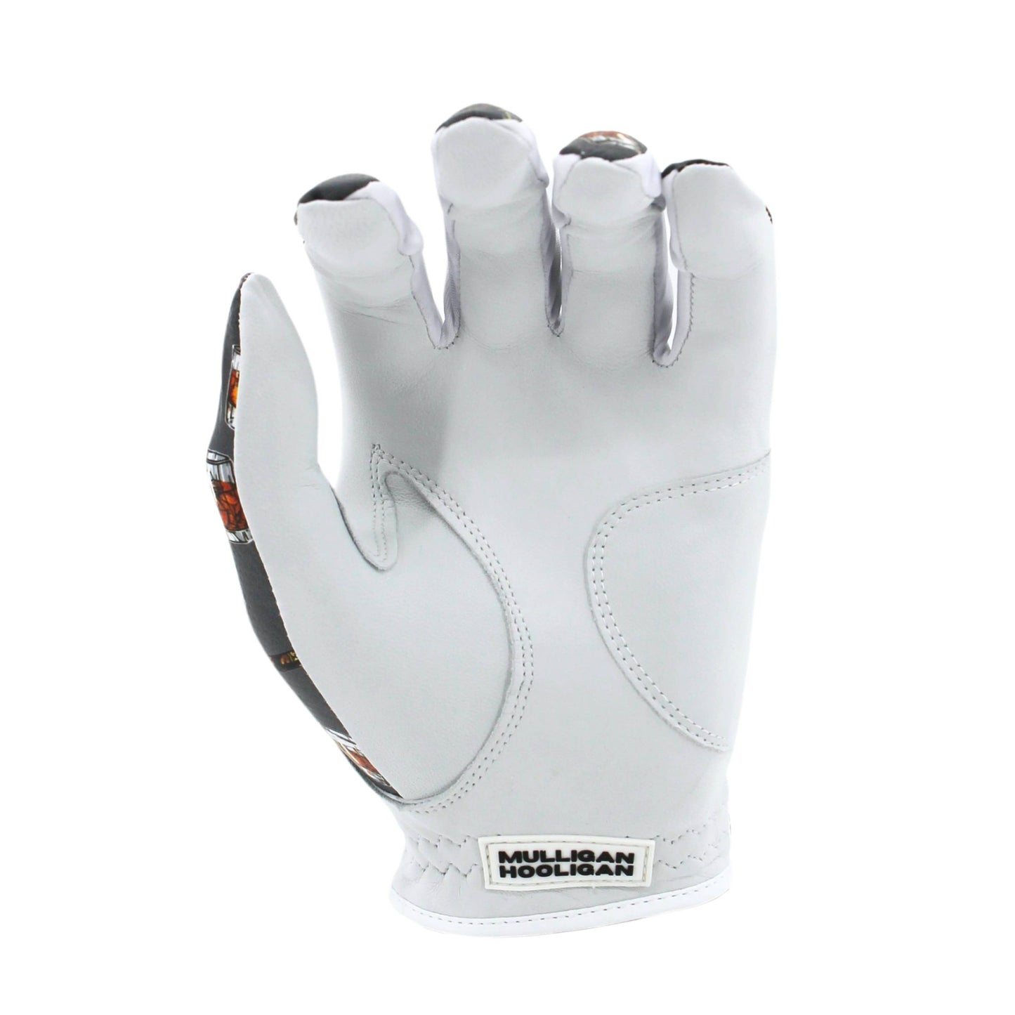 MULLIGAN HOOLIGAN® Men's Golf Glove | Unique Standout Design: Whiskey Cigar / Worn On Left Hand / Men's Large