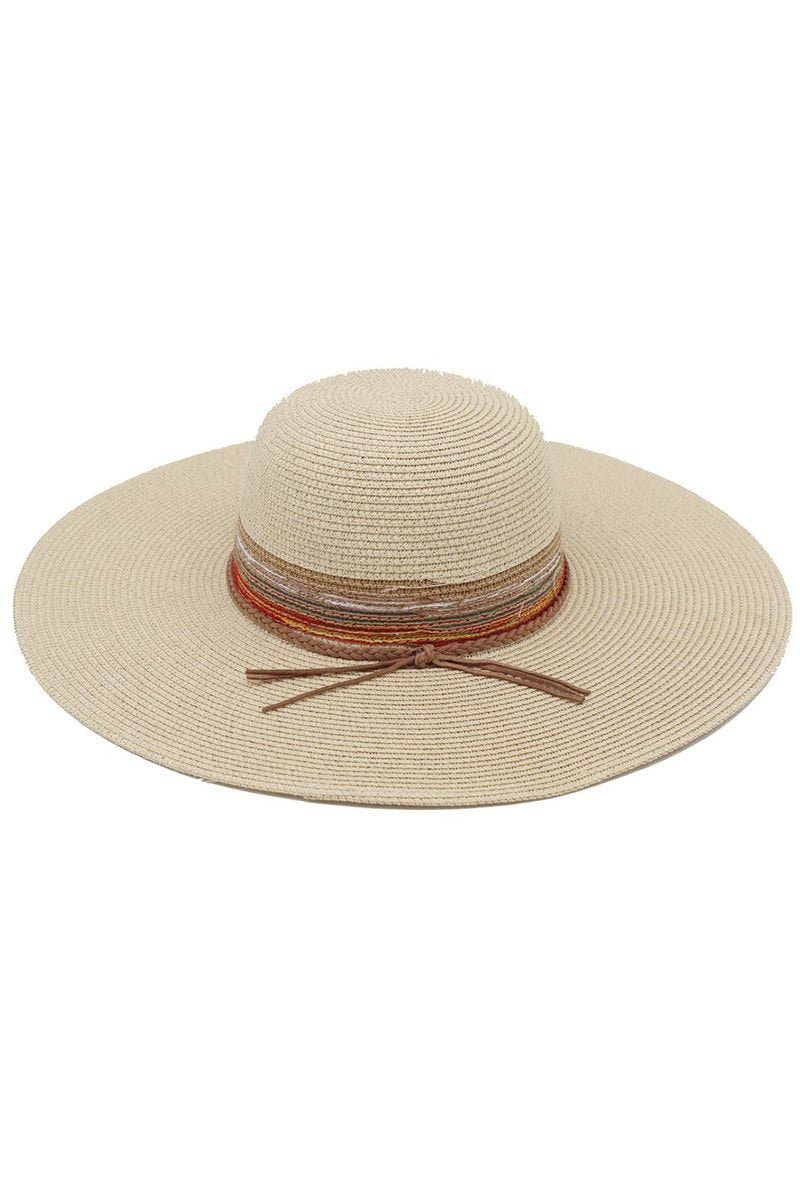 Sunny Horizon Beige Wide Brim Straw Hat