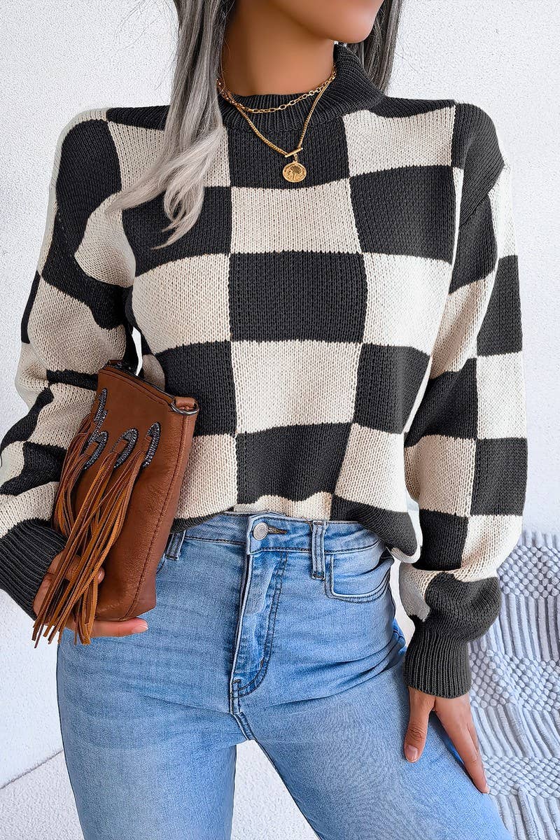 CHECKERED SWEATER