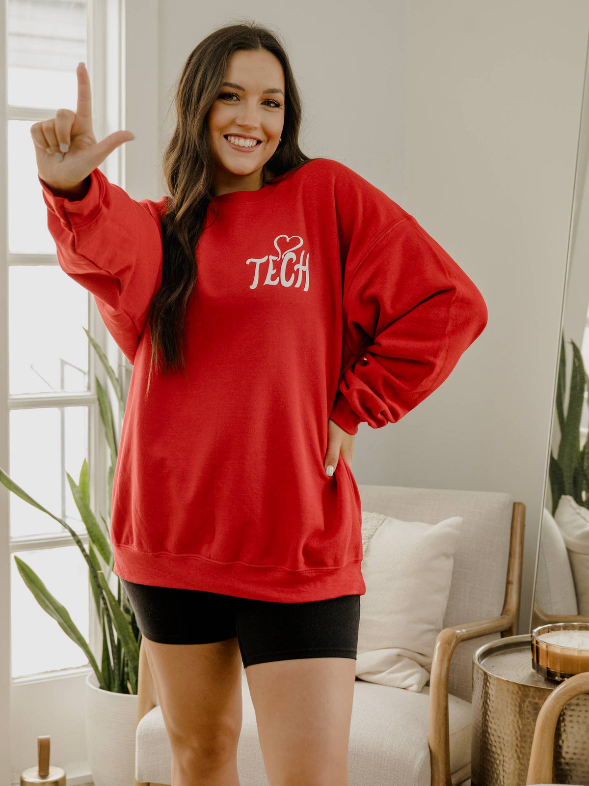 LivyLu - Texas Tech Red Raiders Lyric Puff Ink Red Sweatshirt
