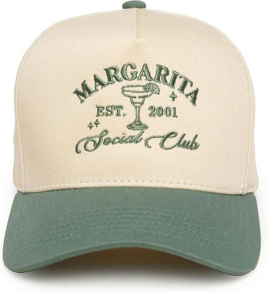 Funky Junque - Two Tone Cap -  Margarita Social Club - Sage/Beige