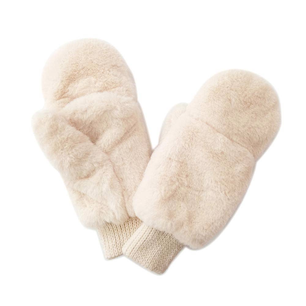 Sensibling Corp. - Solid Faux Fur Mitten Gloves